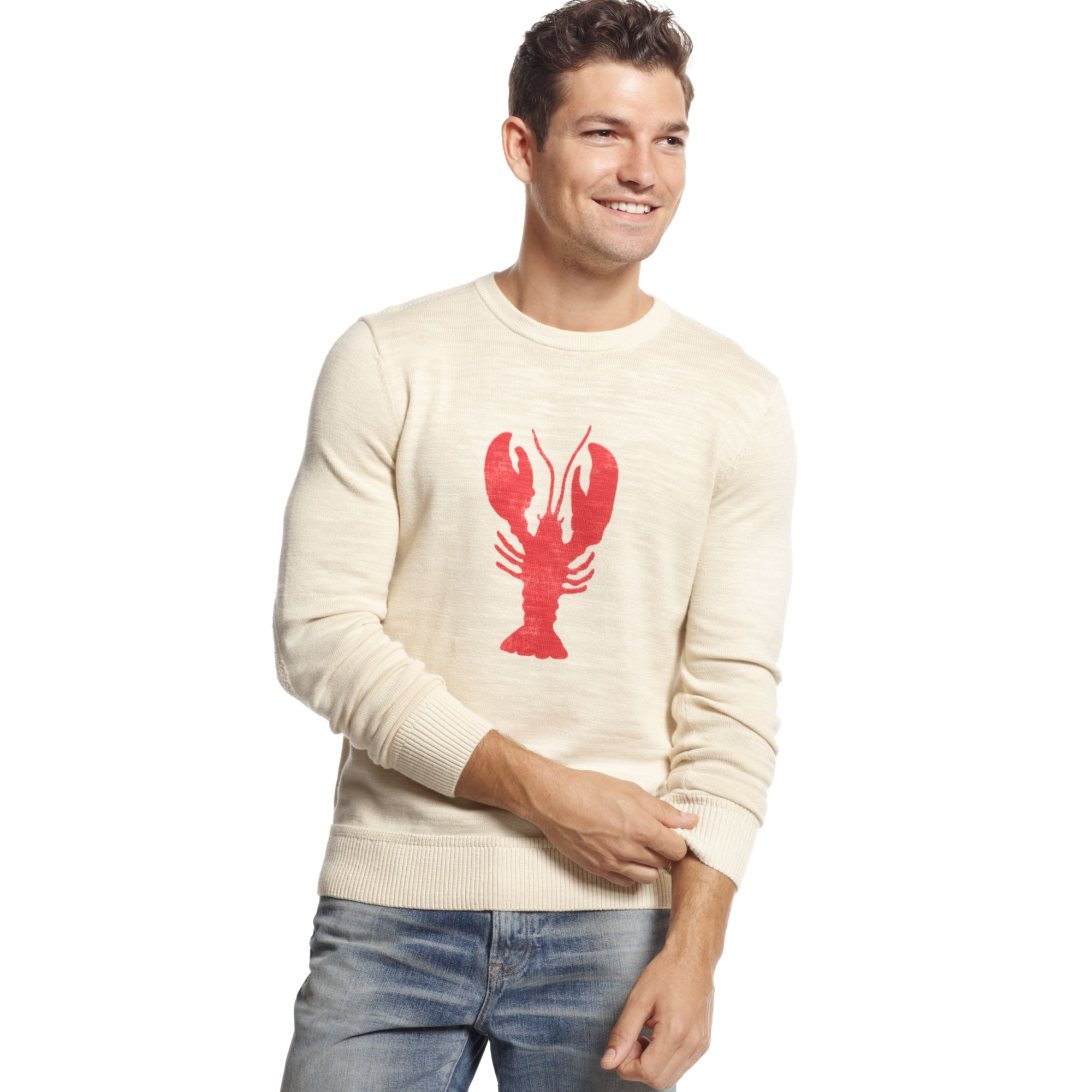 Tommy Hilfiger Lobster Print Sweater in White for Men | Lyst
