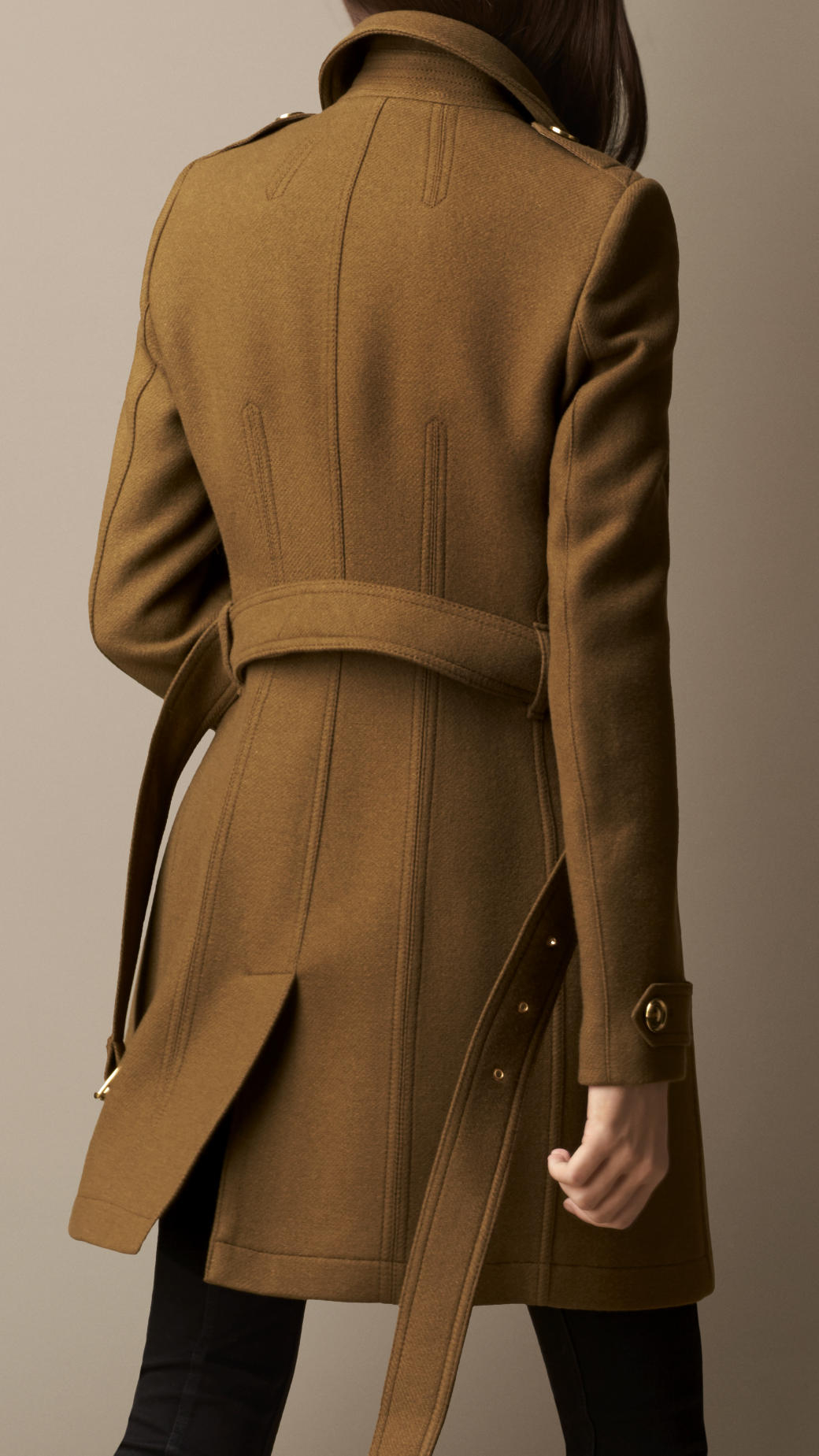 Burberry Brit Midlength Wool Twill Trench Coat In Natural Lyst Gallery