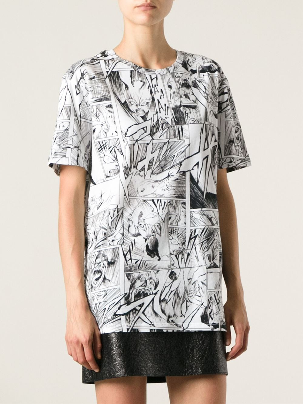 Mcq By Alexander Mcqueen Printed Cotton-jersey T-shirt In Light