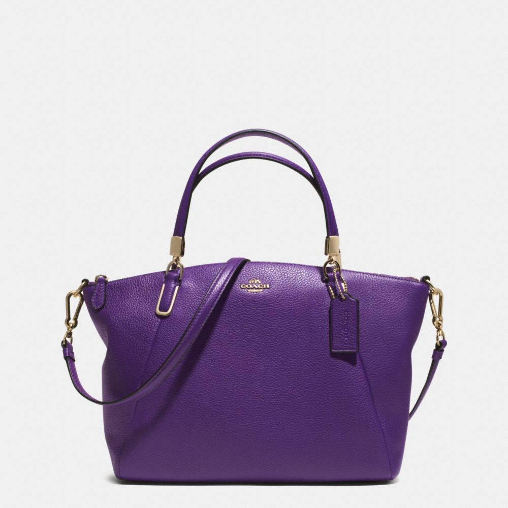 COACH Small Kelsey Crossbody In Pebble Leather in Light Gold/Violet (Purple) - Lyst
