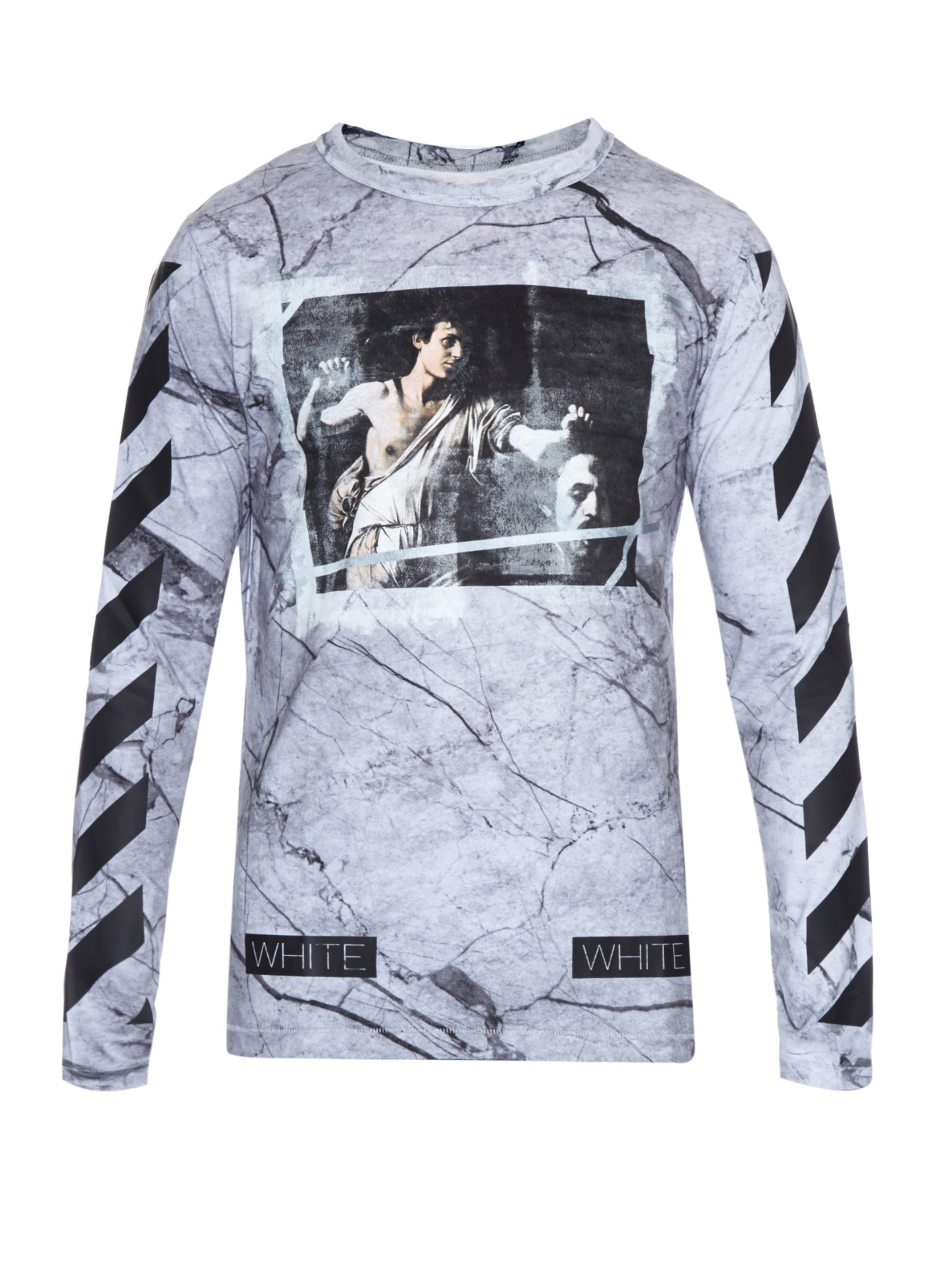 off white marble tee