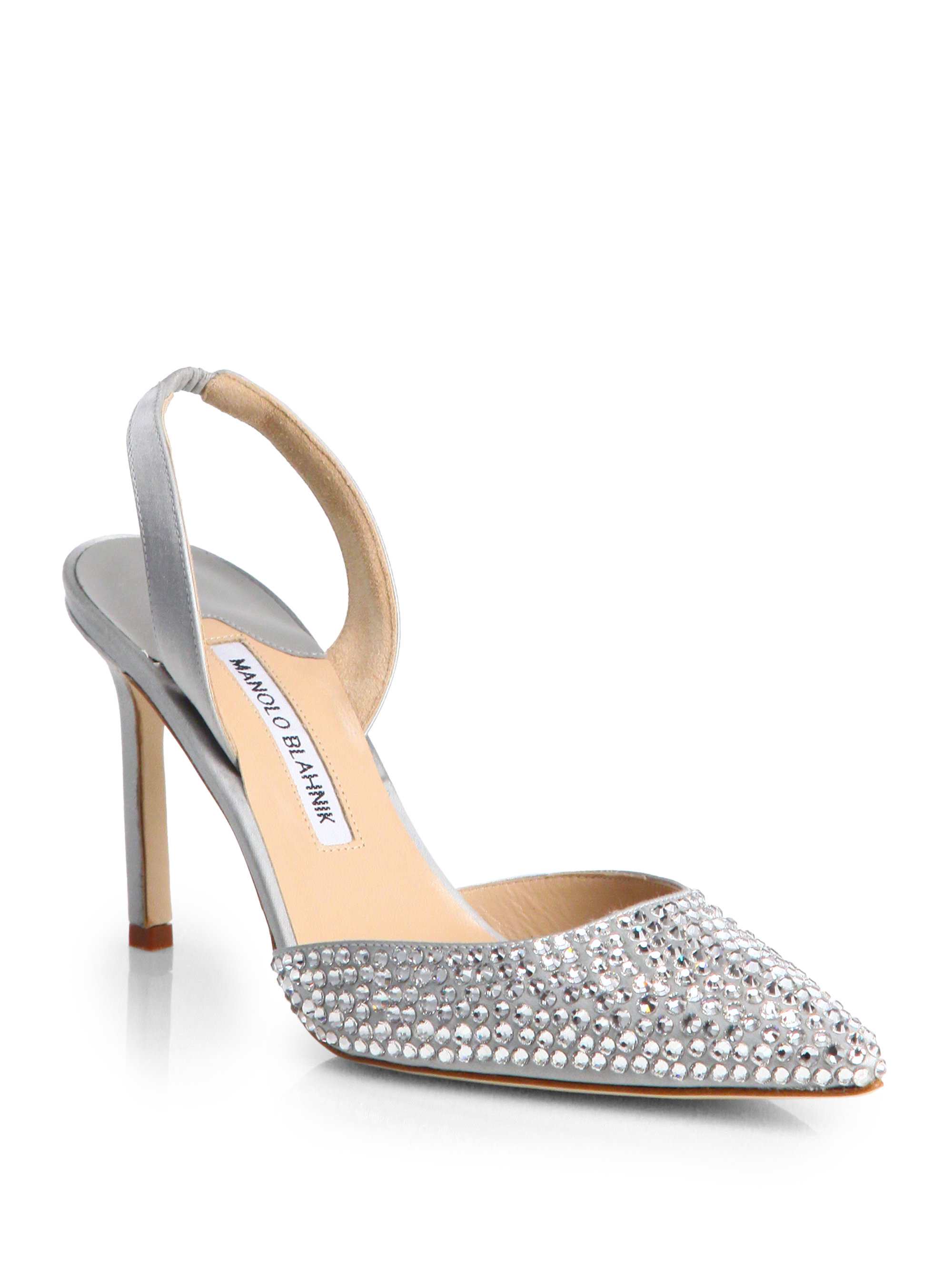 manolo blahnik silver flats