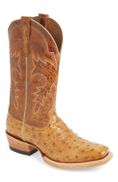 orange ostrich boots
