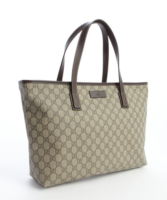 Gucci Brown And Beige Gg Plus Canvas Large Shopper Tote in Brown | Lyst