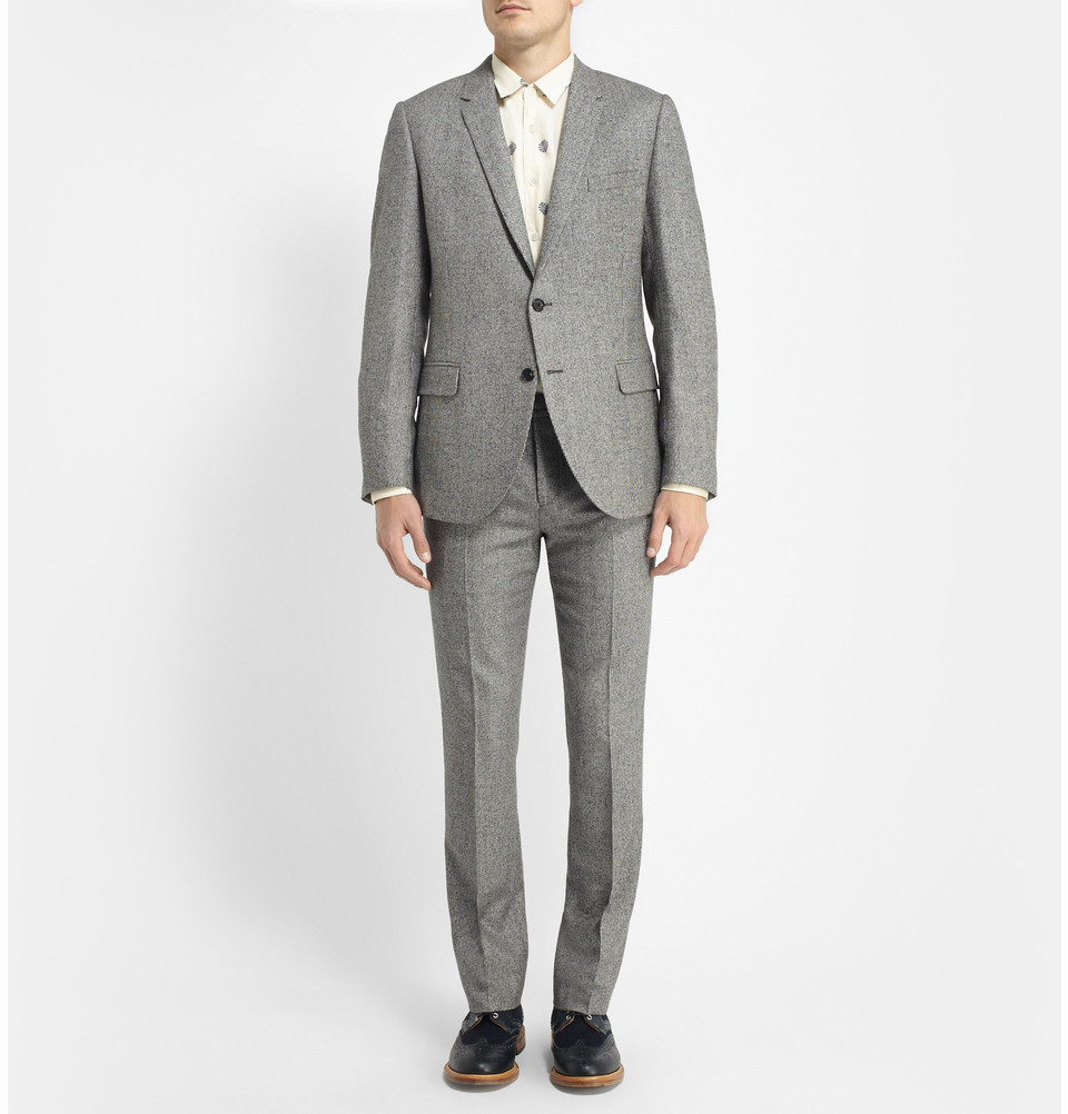 Band of outsiders Slim-fit Houndstooth Wool Suit Trousers in Gray for ...