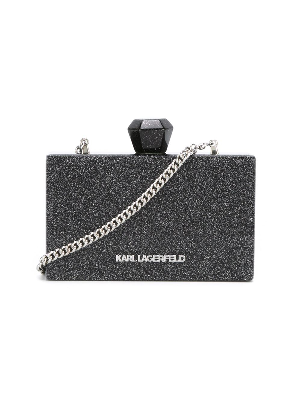 Karl Lagerfeld Wine Leather Evening Clutch Bag