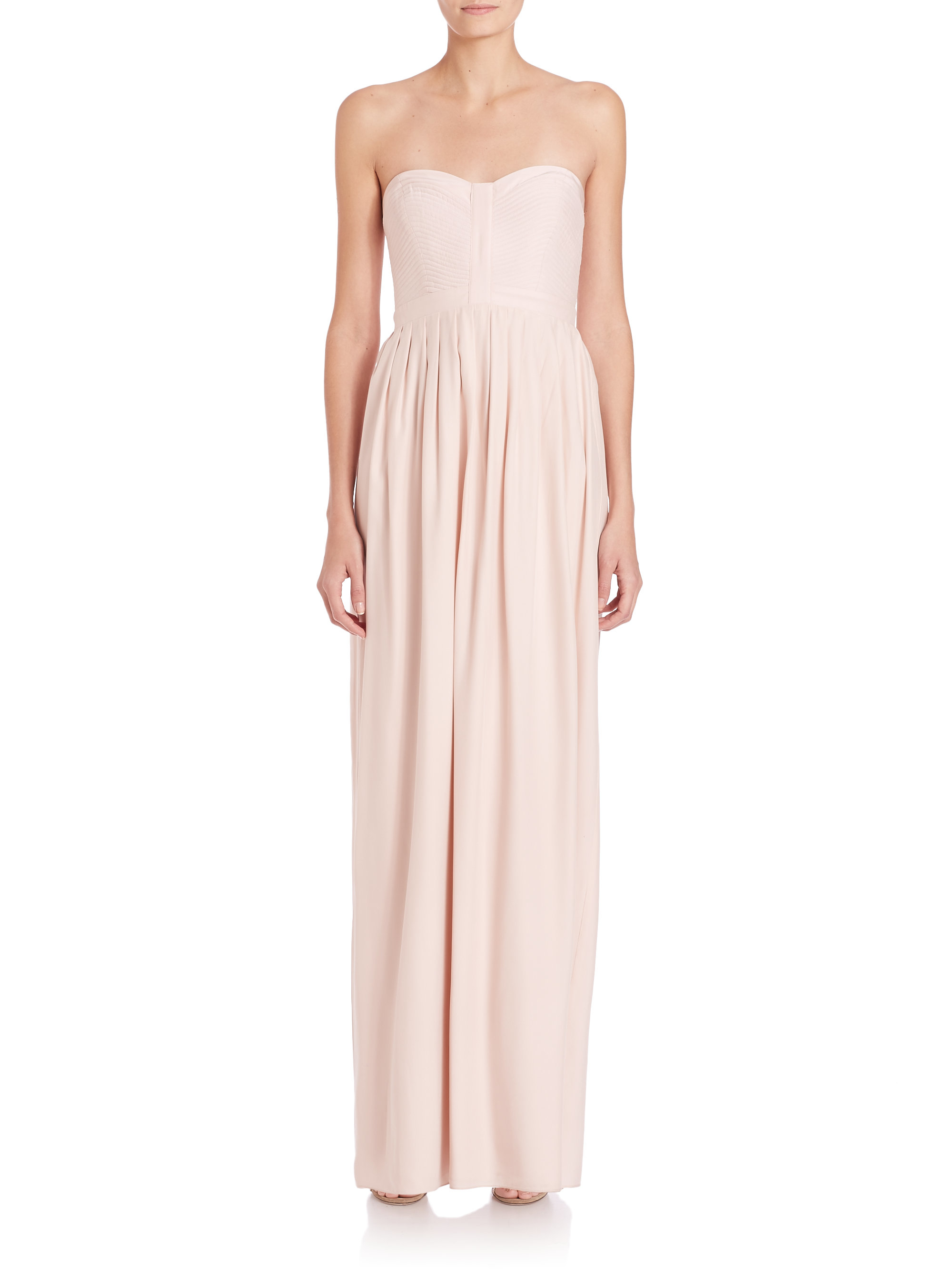 pink silk maxi dress