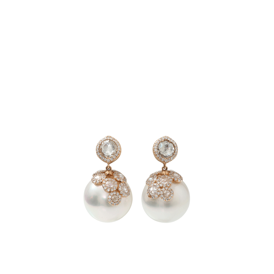Lyst - Inbar Pearl And Diamond Drop Earrings in Metallic