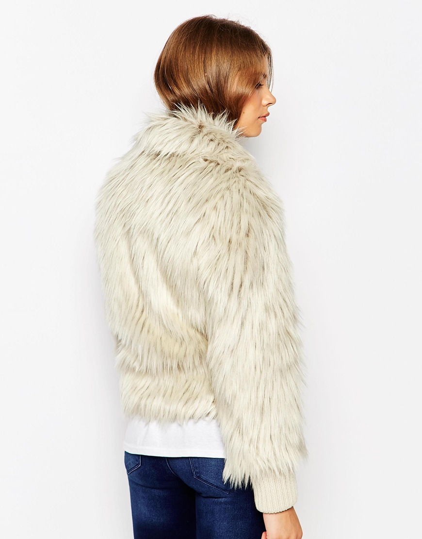 Lyst Urbancode Faux Fur Jacket In Polar Bear in Natural