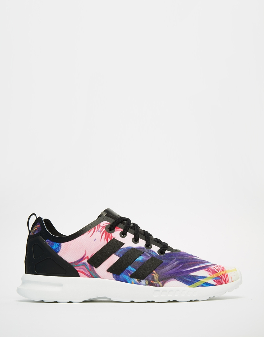 adidas originals zx flux black print sneakers adidas originals zx flux black print sneakers