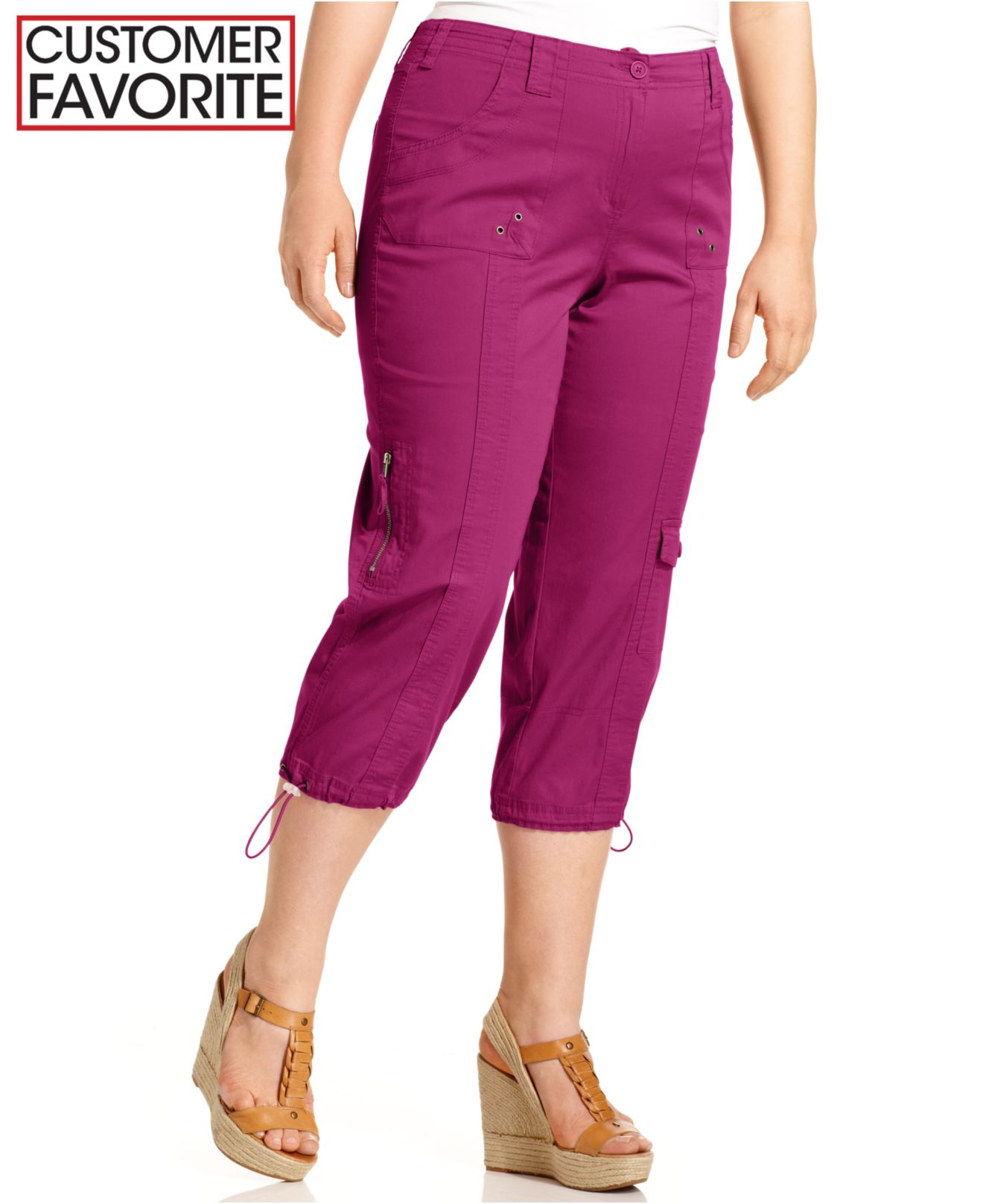 Style & co. Style&co. Plus Size Cargo Capri Pants in Purple | Lyst