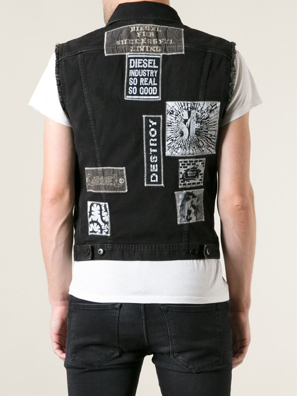 diesel black denim jacket