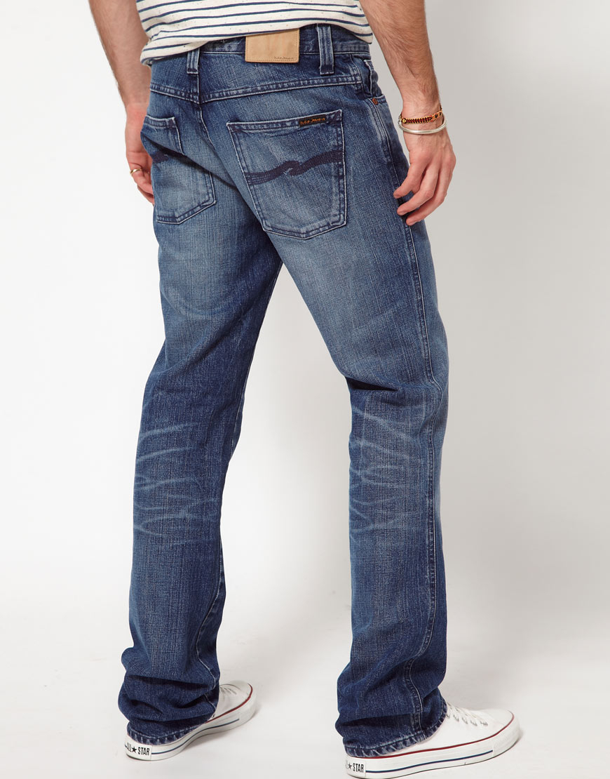 Nudie Jeans Slim Jim Straight Fit Jeans in Blue for Men Lyst