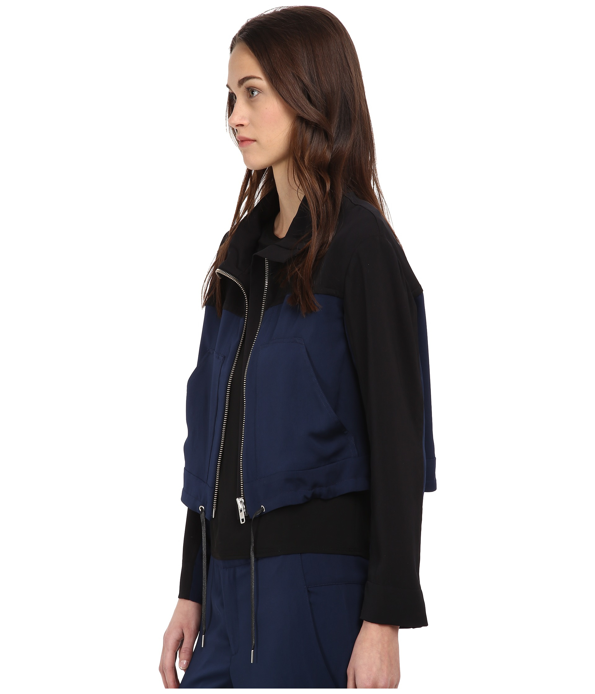 Helmut Lang Solar Drape Jacket In Black Navy Black Lyst
