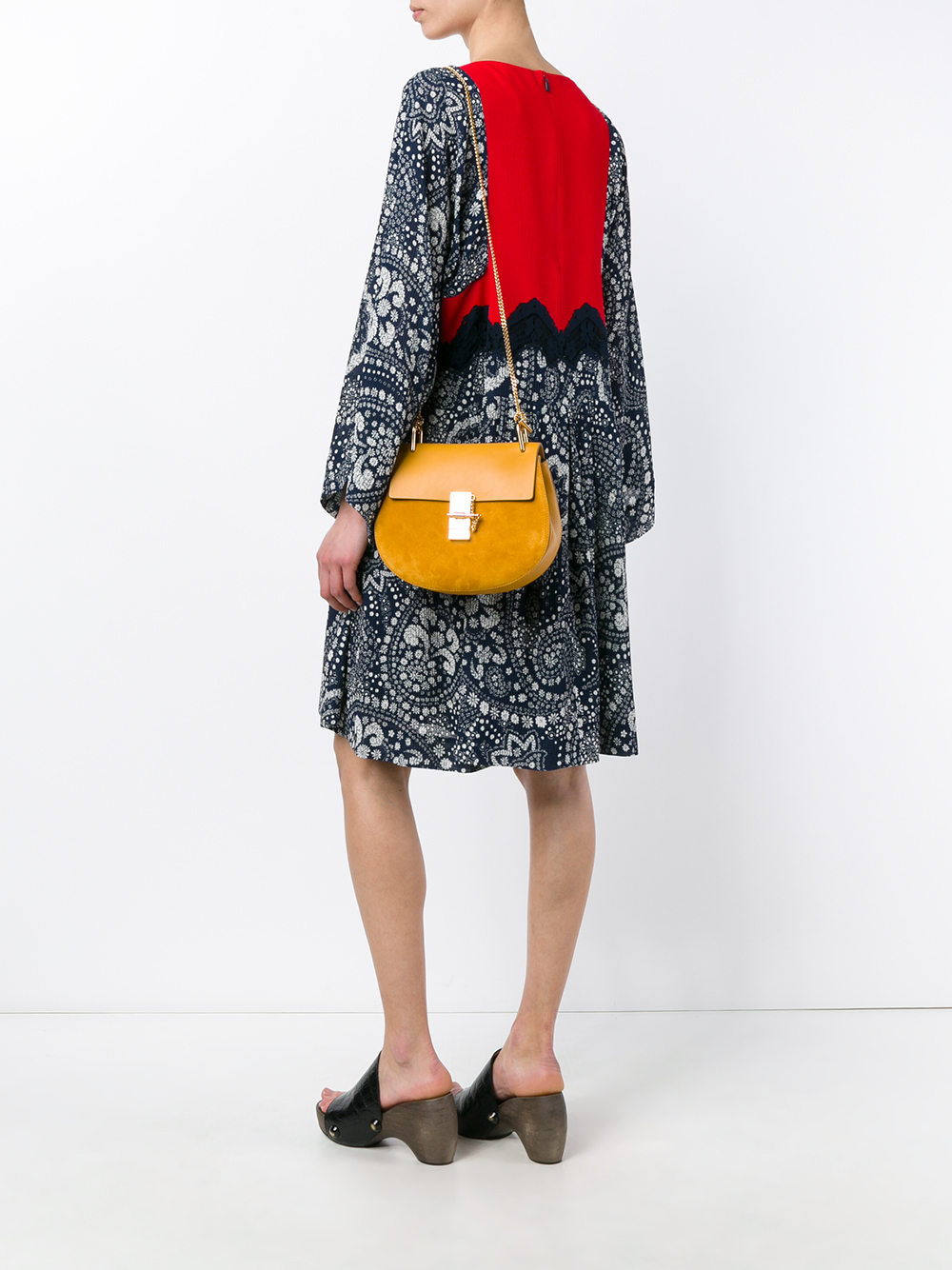 chloe drew embossed genuine calfskin saddle bag, knock off ...