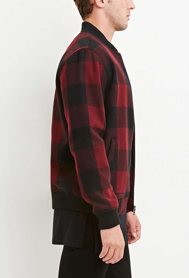 Buffalo Plaid Bomber Jacket 