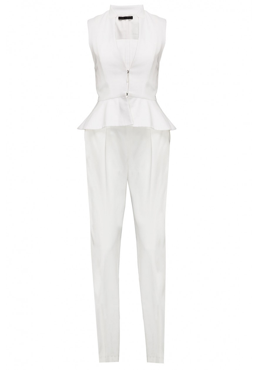 peplum jumpsuit white
