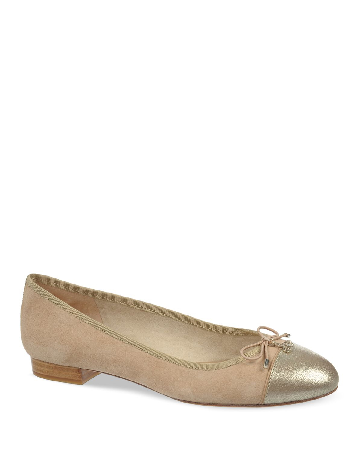 Lyst - Sam Edelman Ballet Flats - Bev Metallic Cap Toe in Brown Gallery