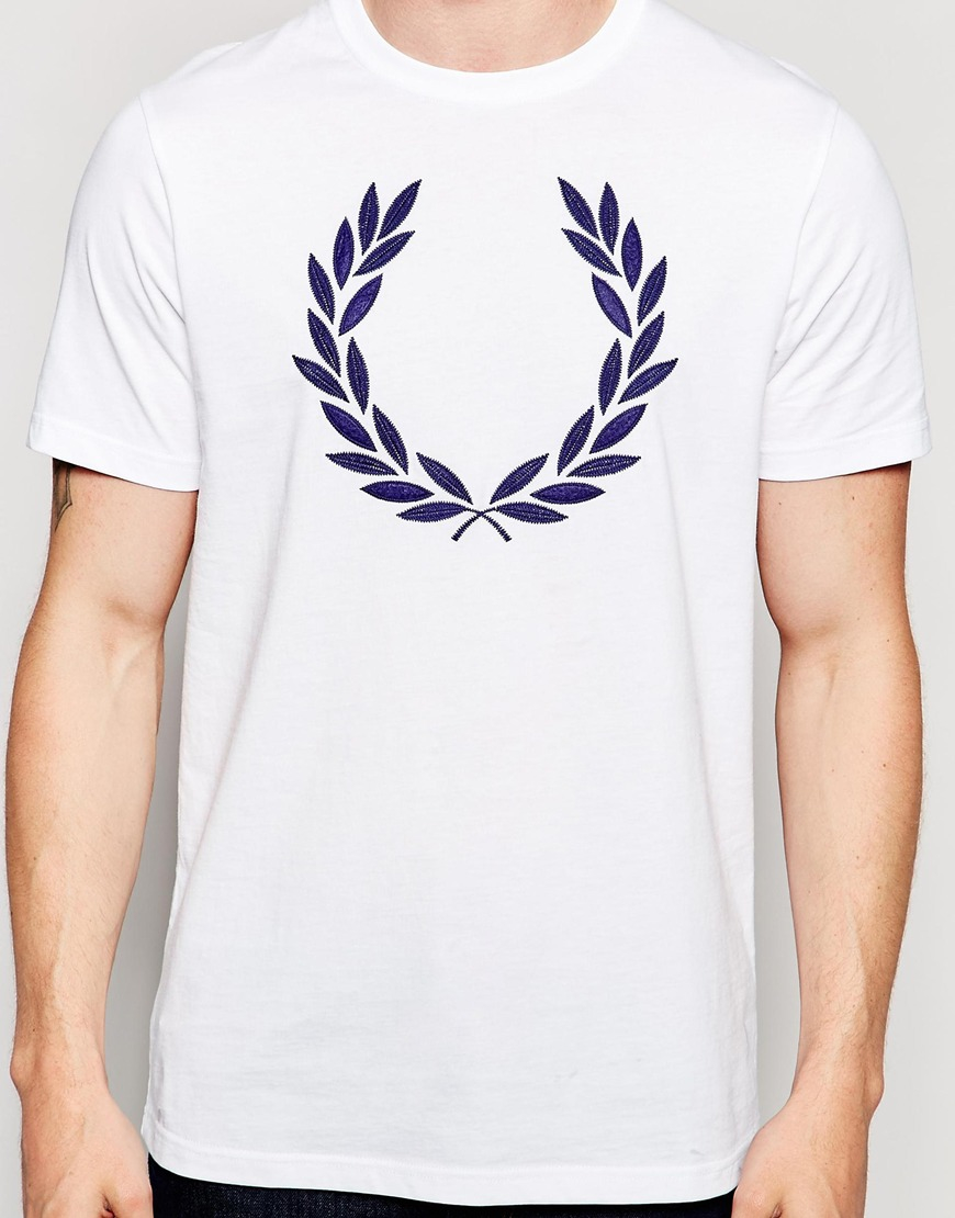 Fred Perry T-shirt With Laurel Wreath Logo White for Men | Lyst