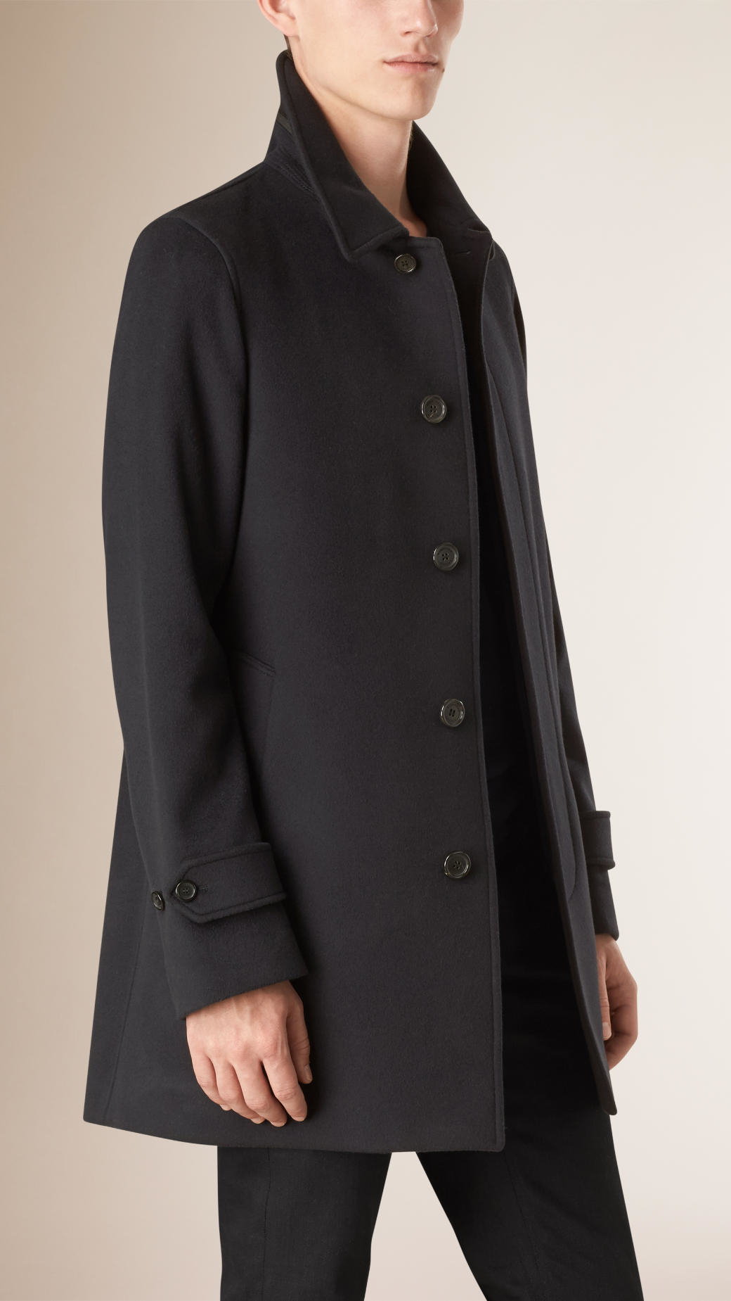 Burberry Wool Cashmere Car Coat in Navy (Blue) for Men - Lyst