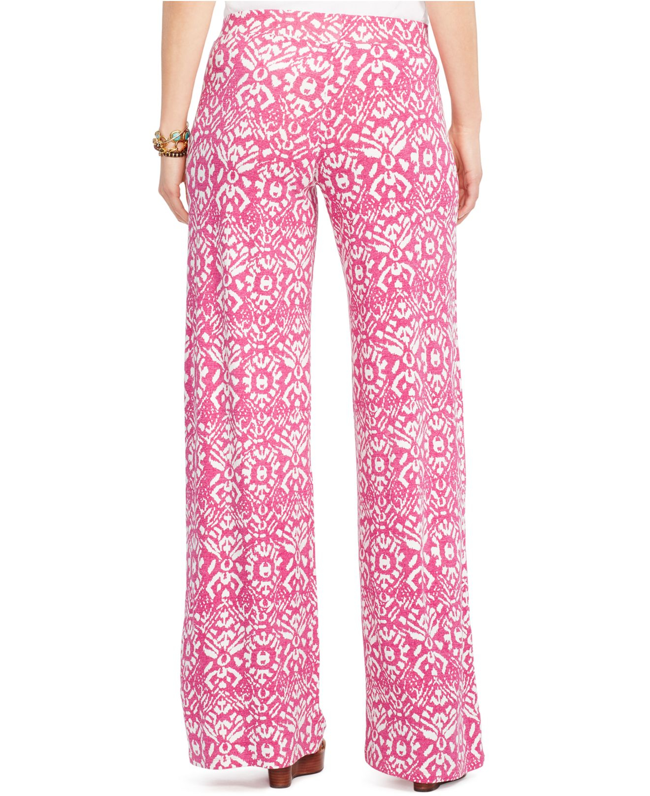 Lyst Lauren By Ralph Lauren Plus Size IkatPrint WideLeg Pants in Pink