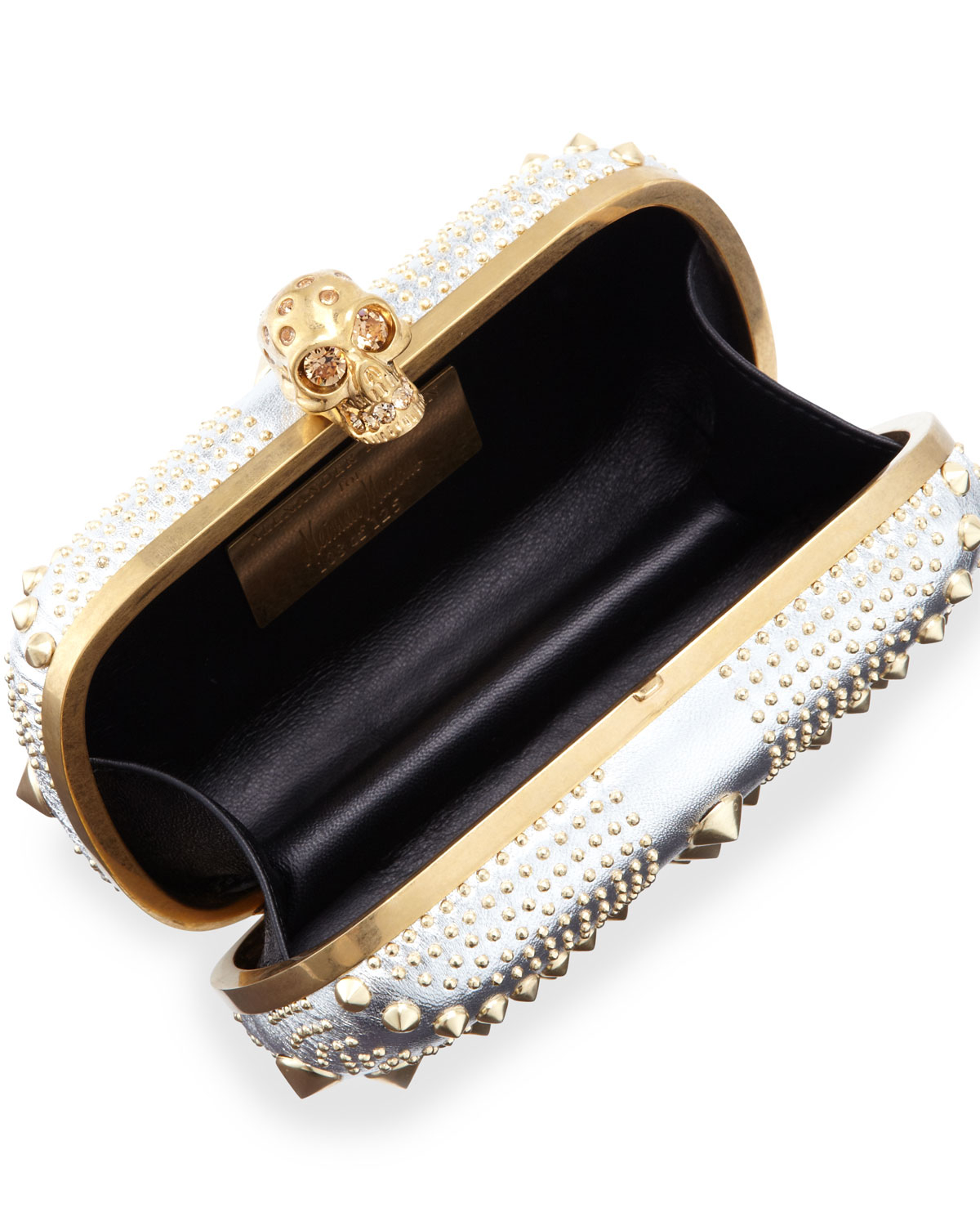 Lyst Alexander Mcqueen Union Jack Skull Metallic Clutch Bag in Metallic