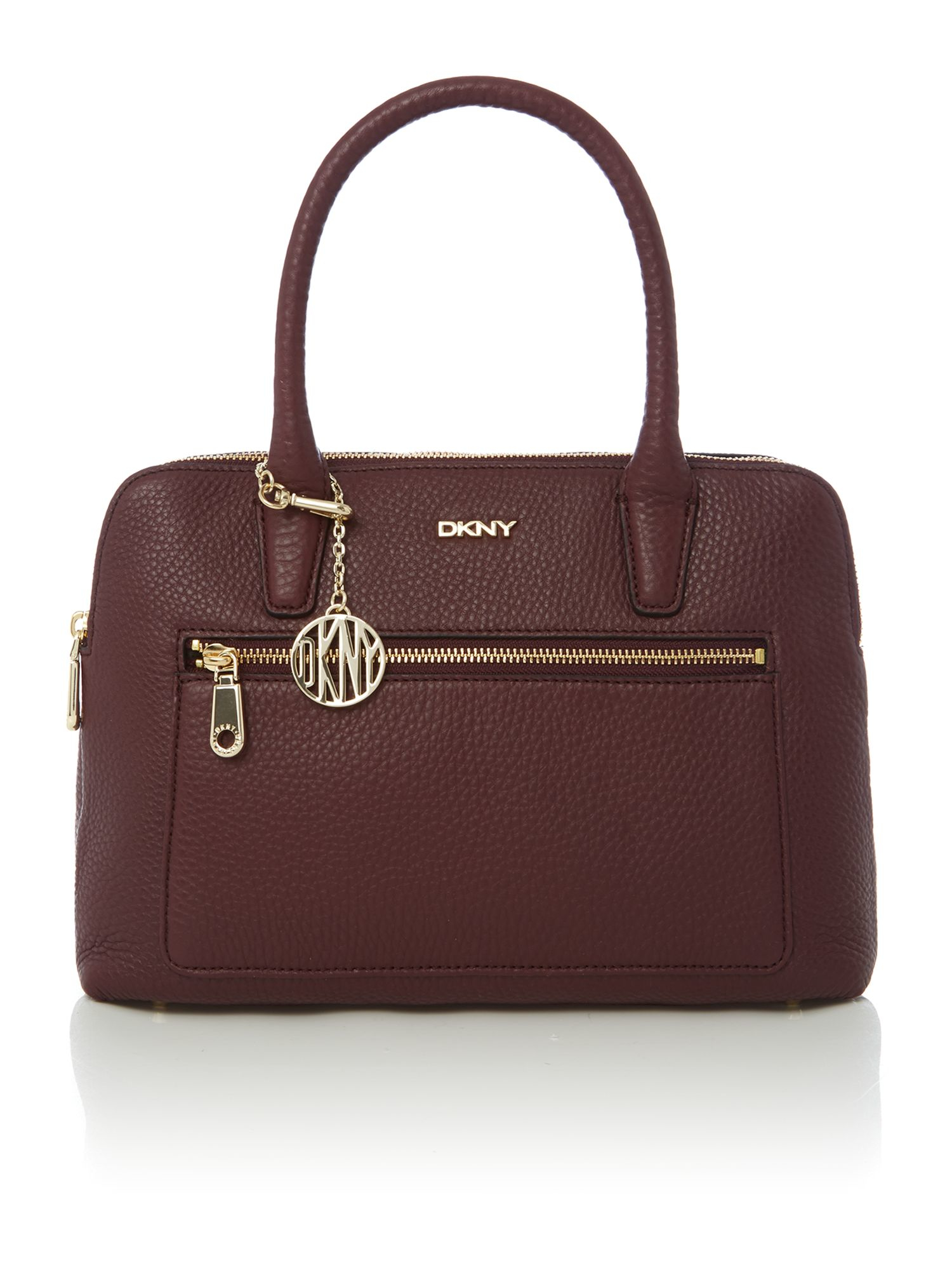 Dkny Tribeca Burgundy Double Zip Satchel Bag in Purple (Burgundy) Lyst
