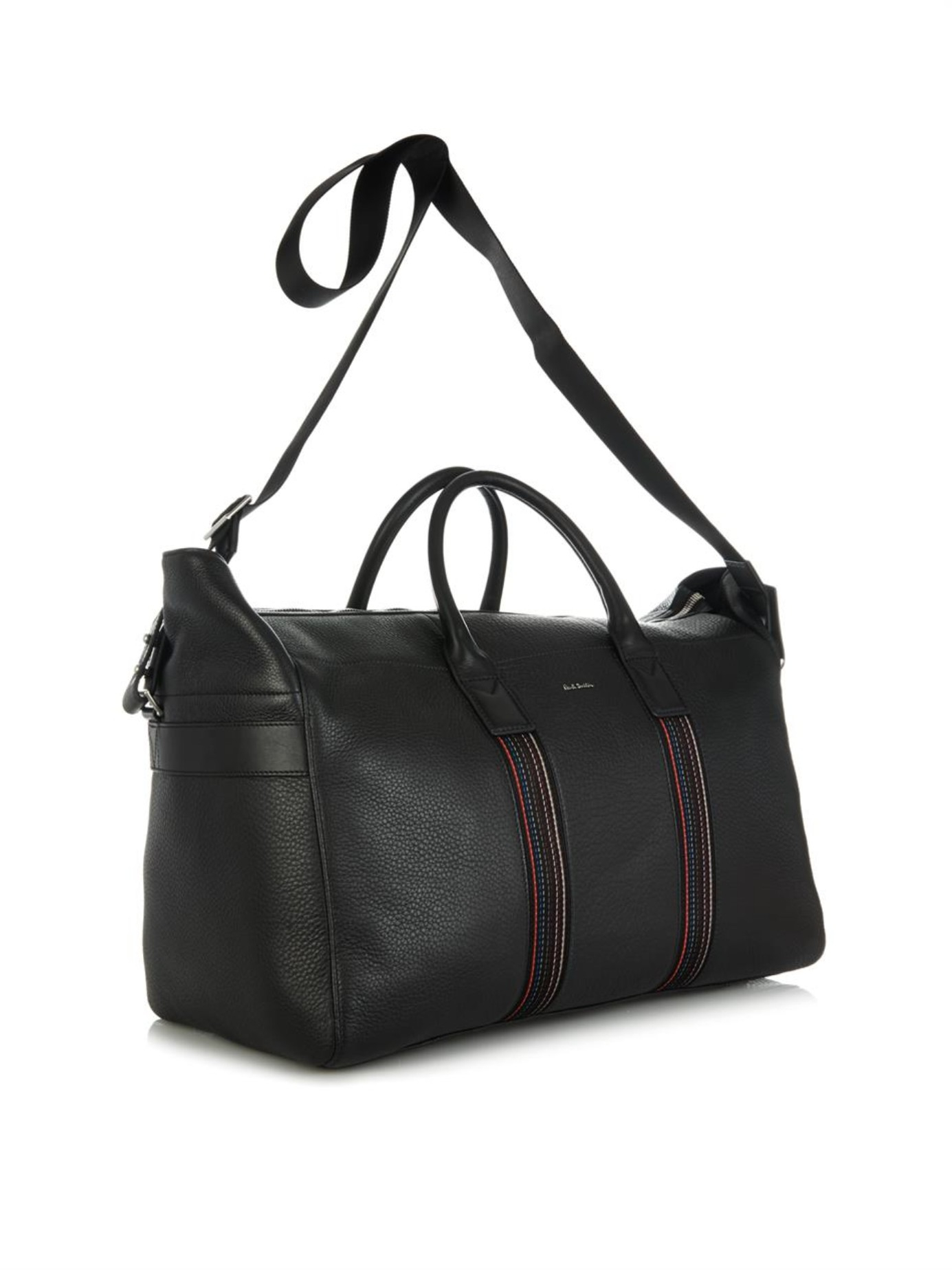 Paul Smith City Webbing Leather Weekend Bag in Black for Men - Lyst