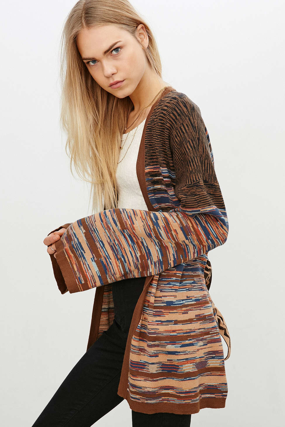 bell sleeve cardigan sweater