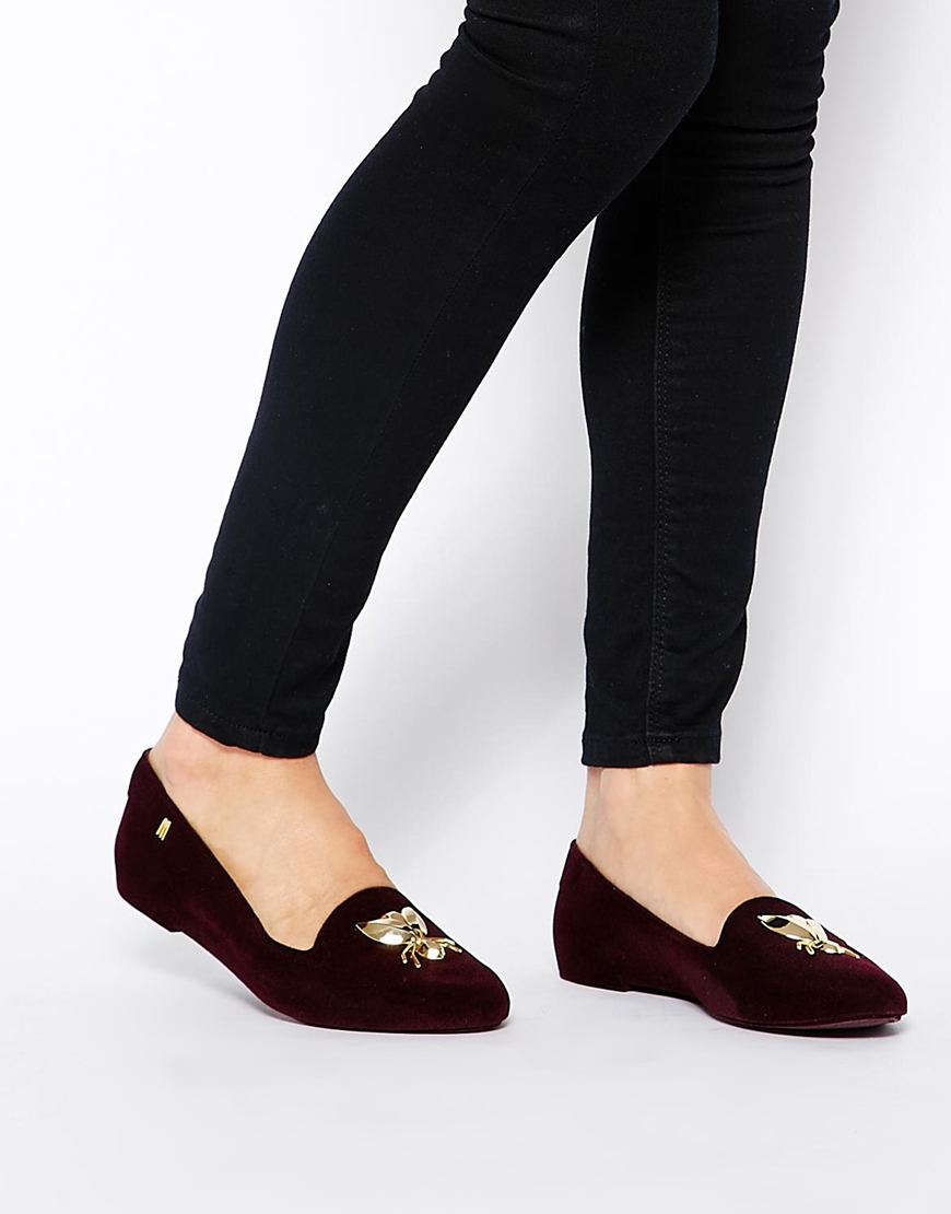 plum flat shoes