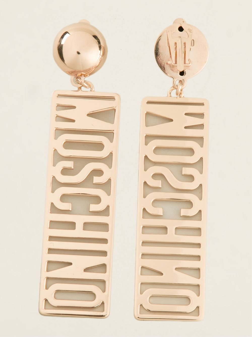 Moschino Logo Plate Earrings in 