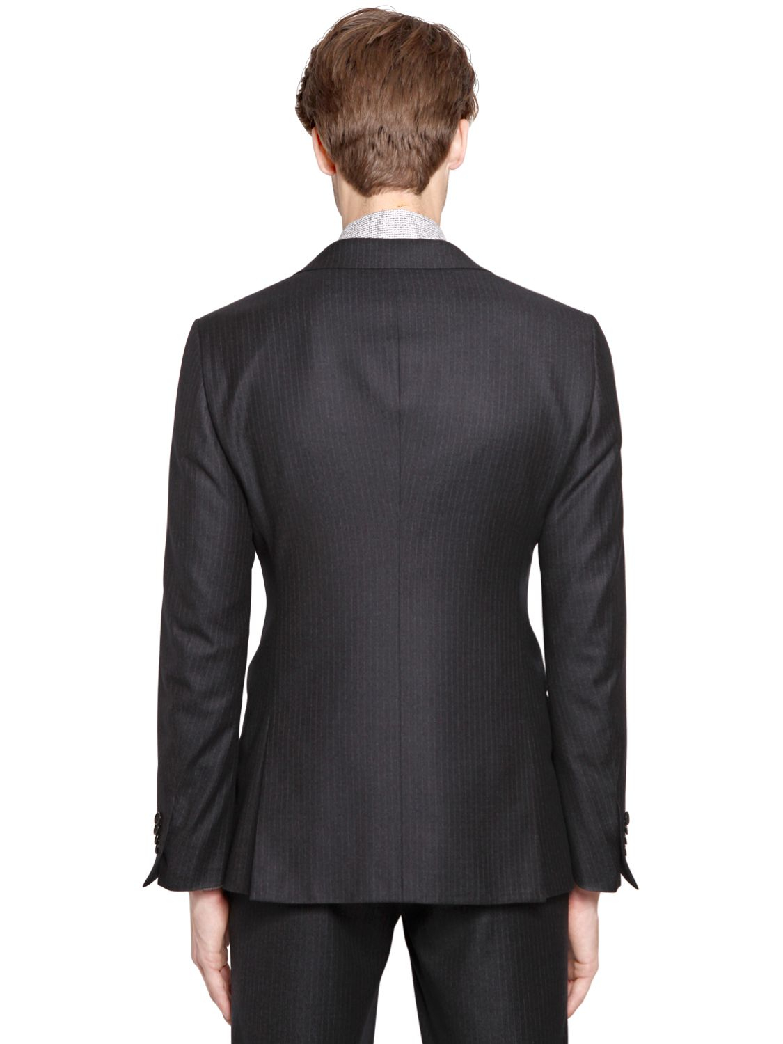 Armani Soho Wool & Silk Pinstripe Suit in Navy (Blue) for Men