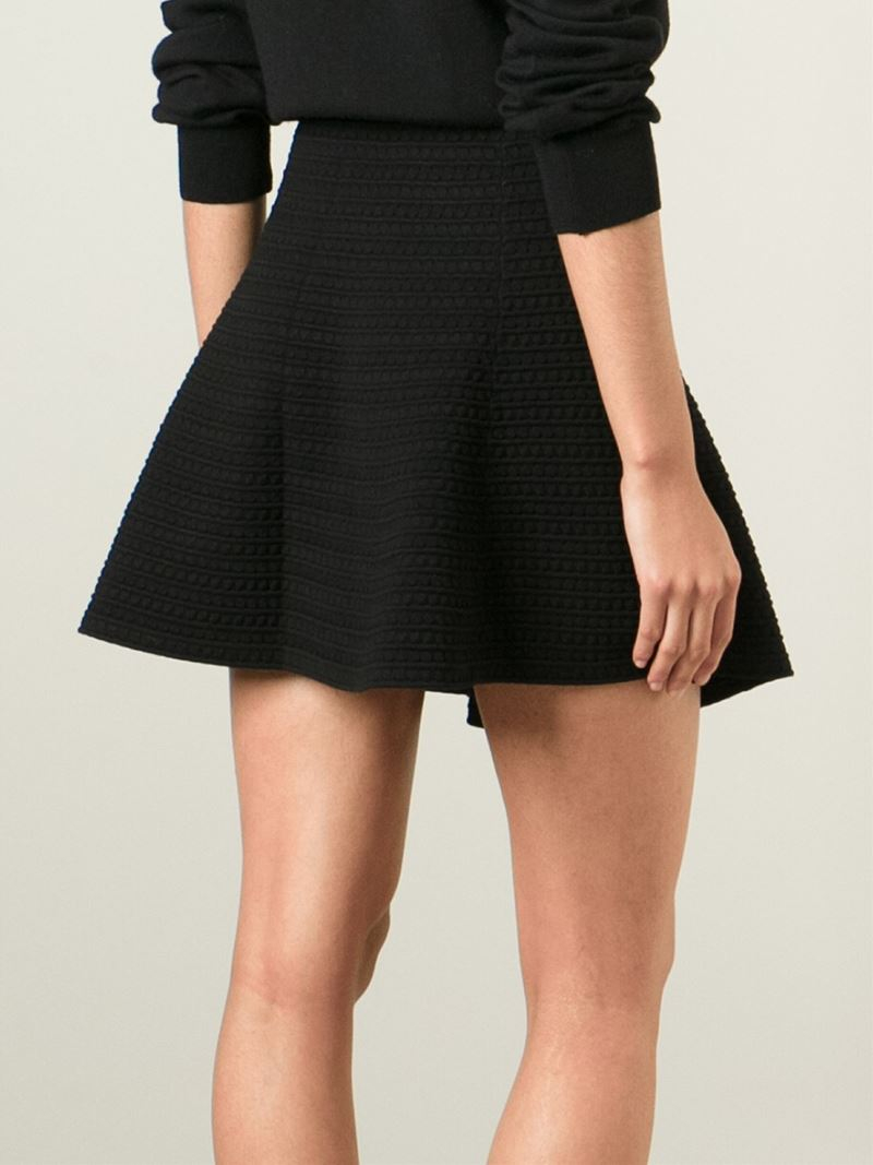 Theory Textured A-line Skirt in Black - Lyst