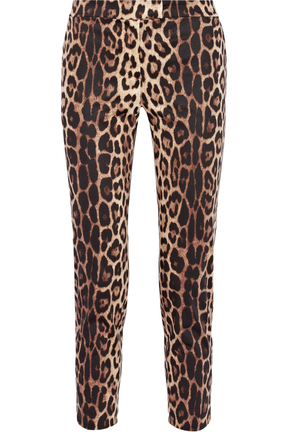 Lyst - Boutique Moschino Cropped Leopard-Print Stretch-Cotton Pants in ...