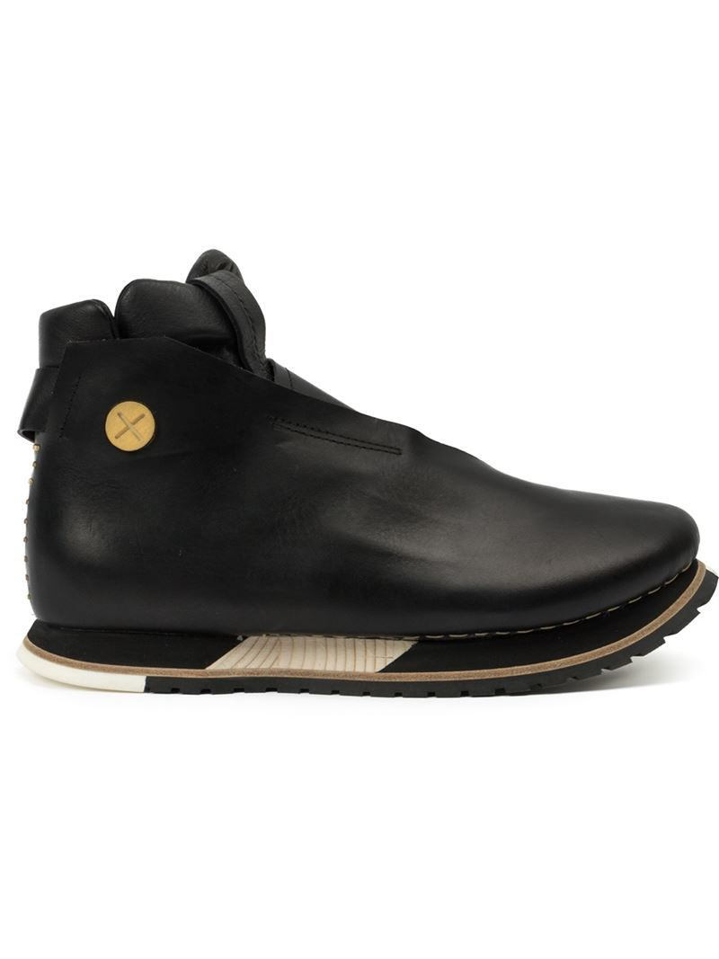 artselab black leather trainers