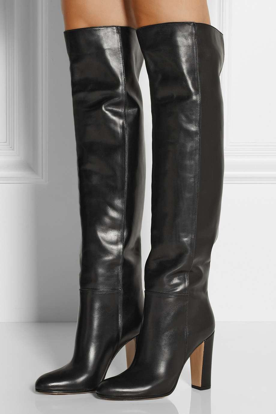 Gianvito Rossi Leather Knee Boots in Black - Lyst
