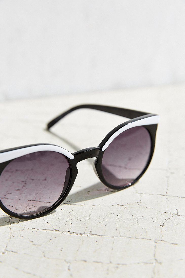 Lyst Urban Outfitters Pop Brow Half Round Sunglasses in Black