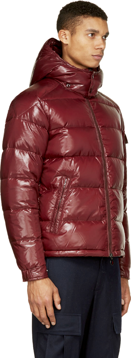 moncler burgundy coat
