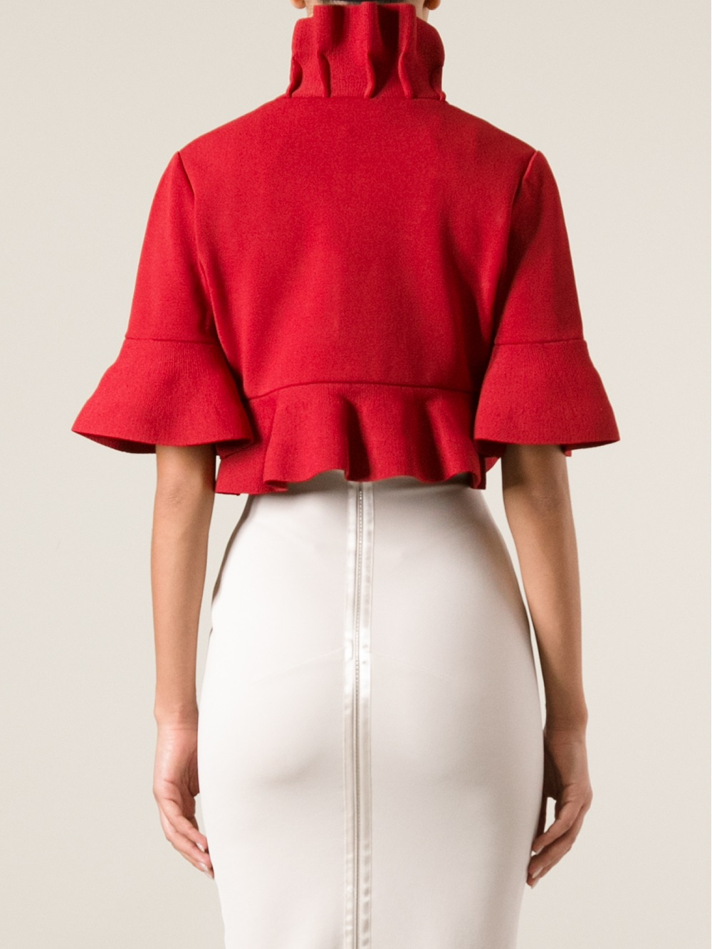 Charlott Cropped Bolero Jacket in Red Lyst
