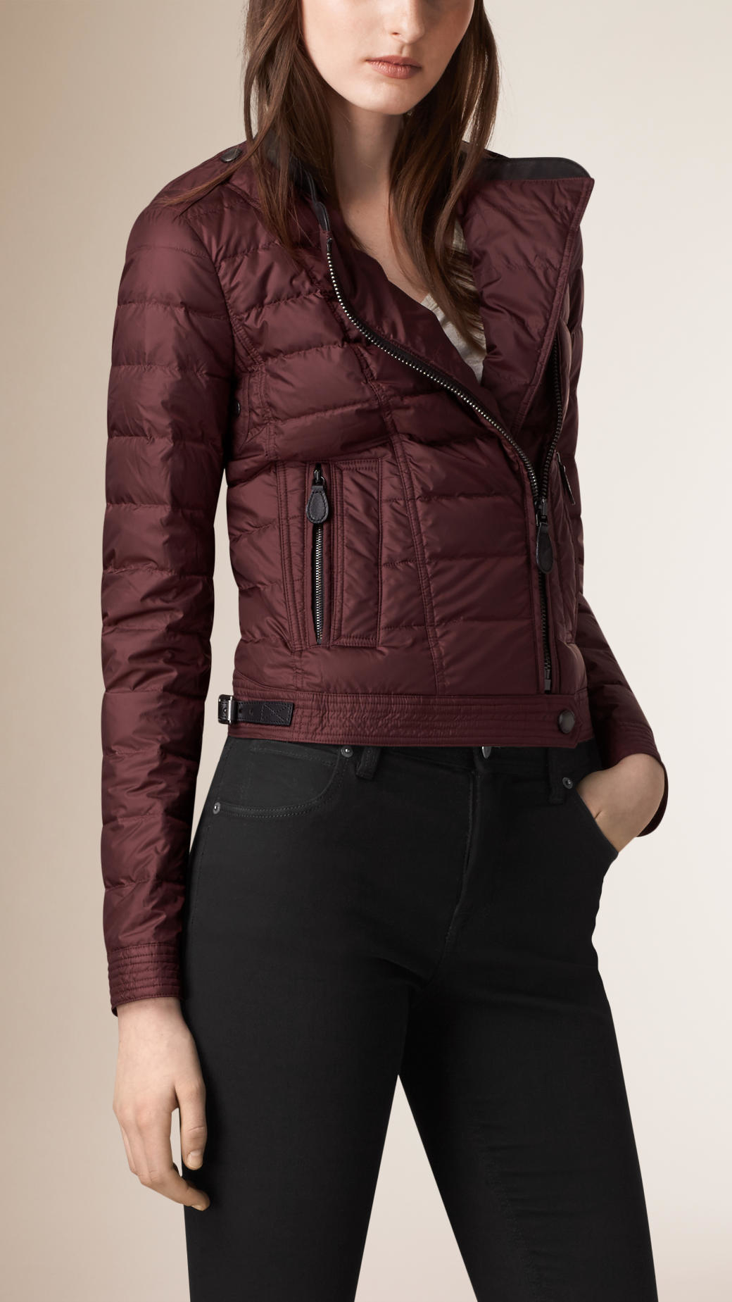 burgundy cropped jacket