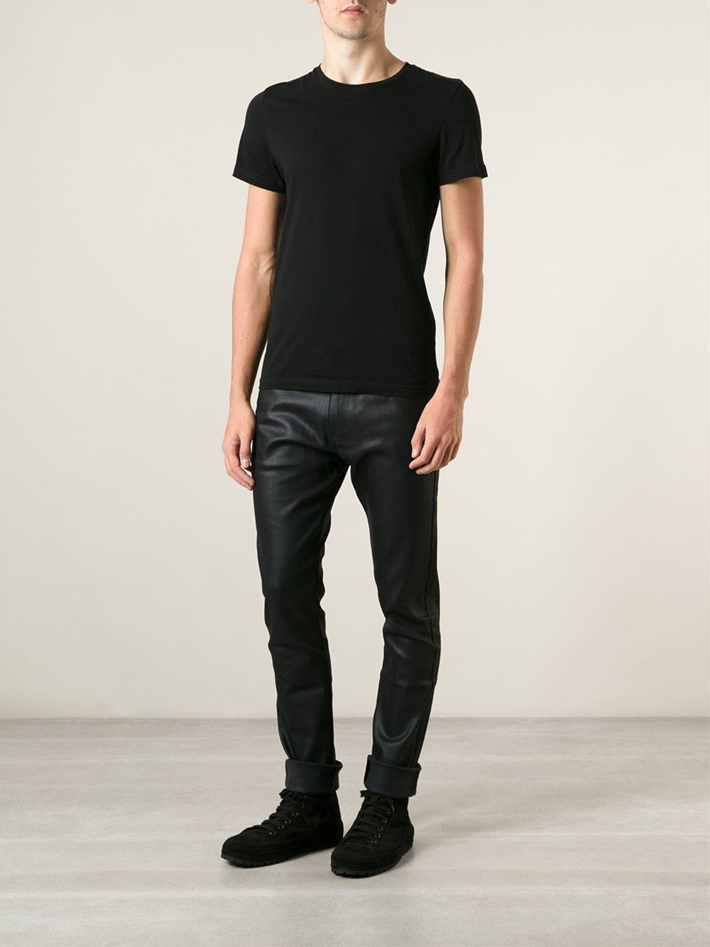 Naked & Famous Waxed Finish Jeans in Black for Men | Lyst