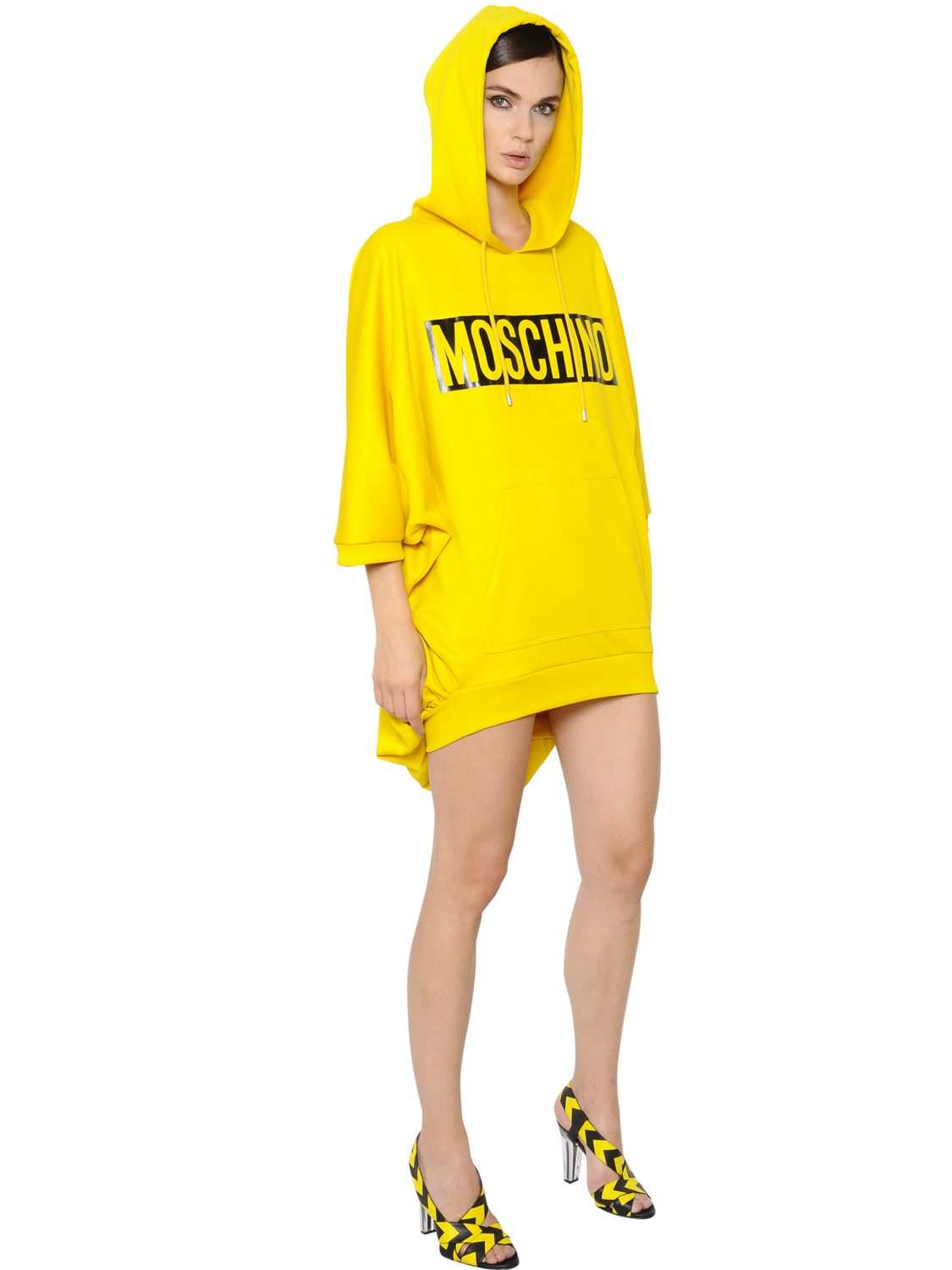 yellow moschino hoodie