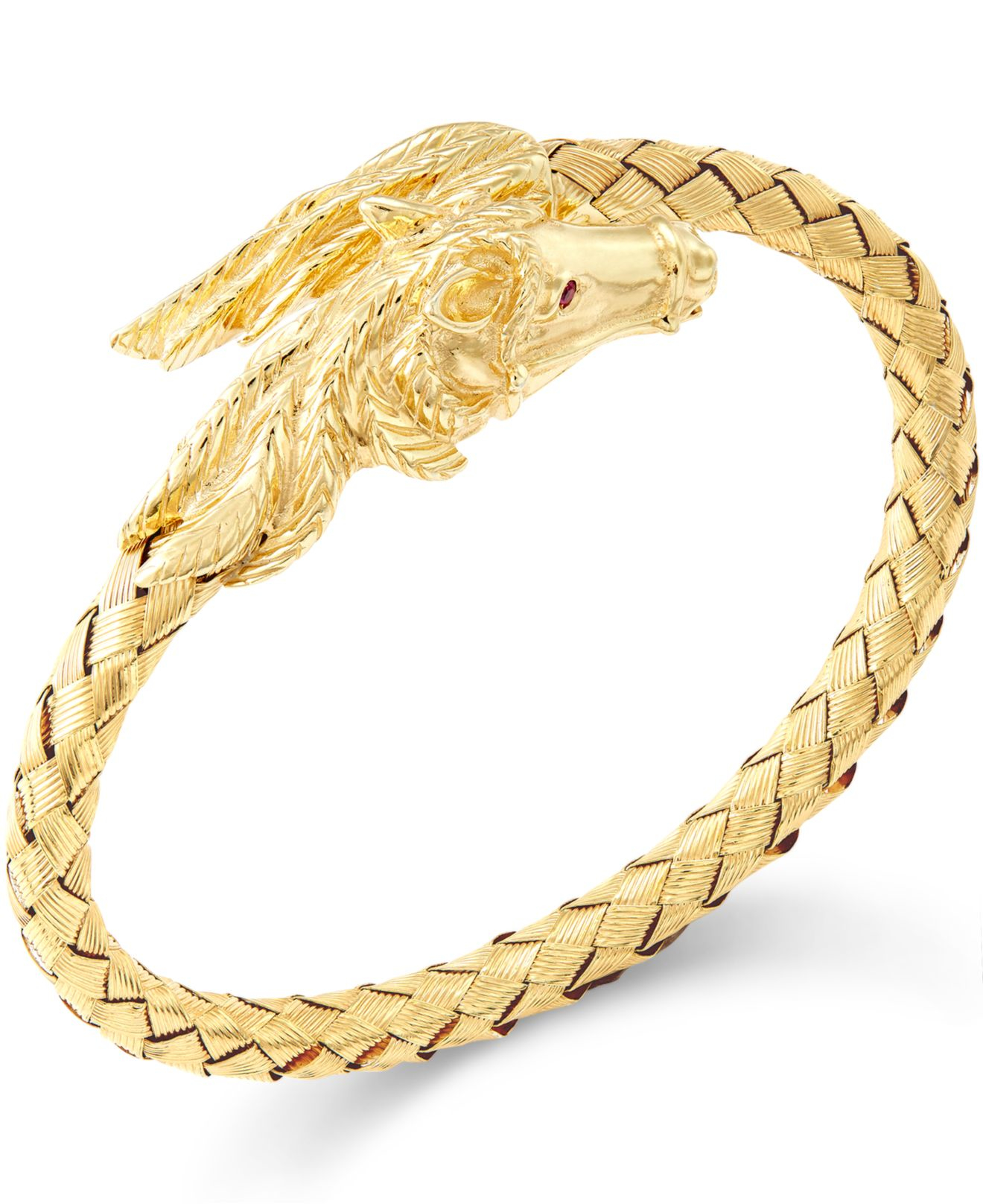 Lyst - Macy&#39;S Woven Horse Bangle Bracelet In 14k Gold Vermeil in Metallic