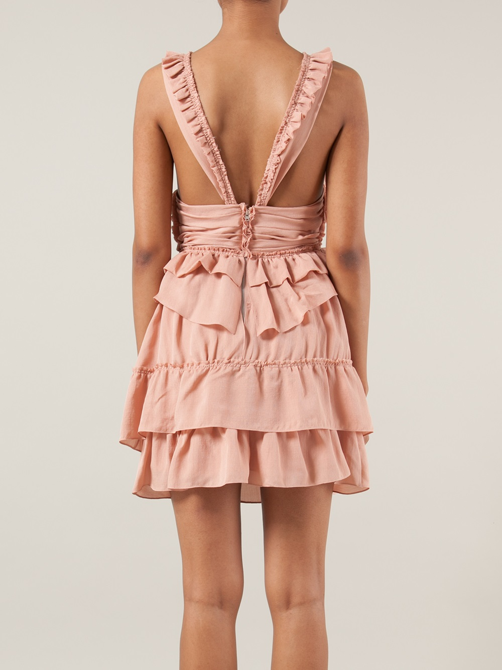 Isabel Marant Ruffle Dress in Pink | Lyst