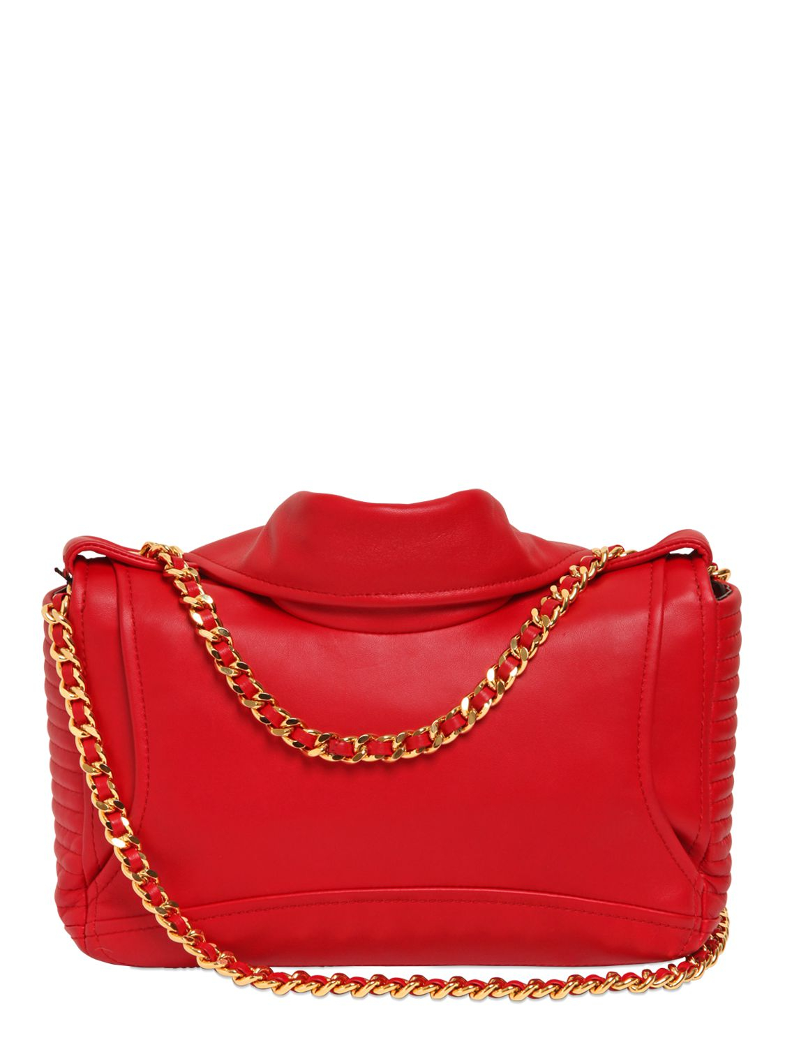 Moschino Biker Jacket Nappa Leather Shoulder Bag in Red - Lyst