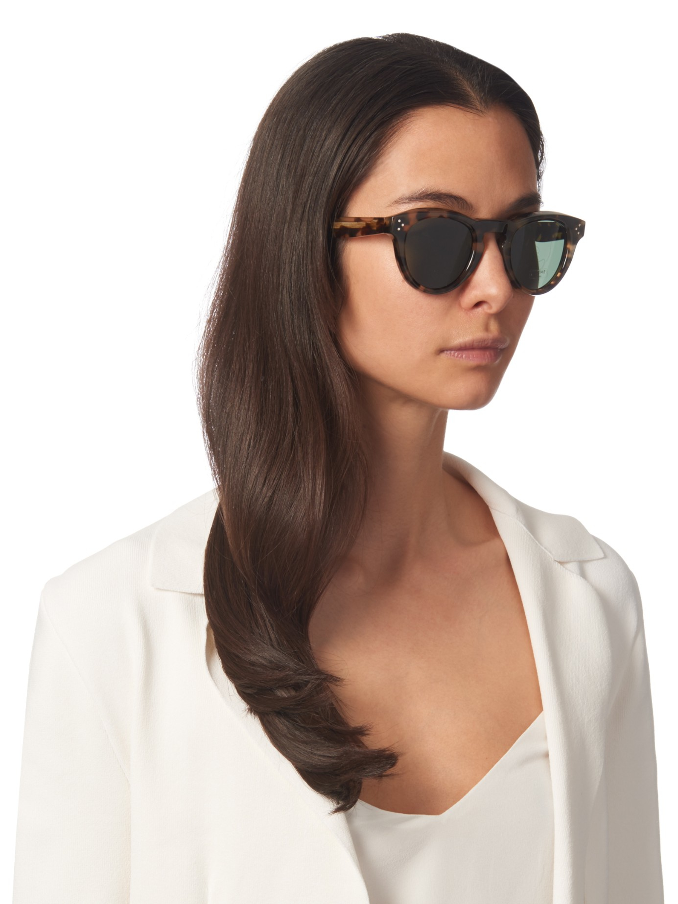 Celine Round-frame Acetate Sunglasses in Brown | Lyst
