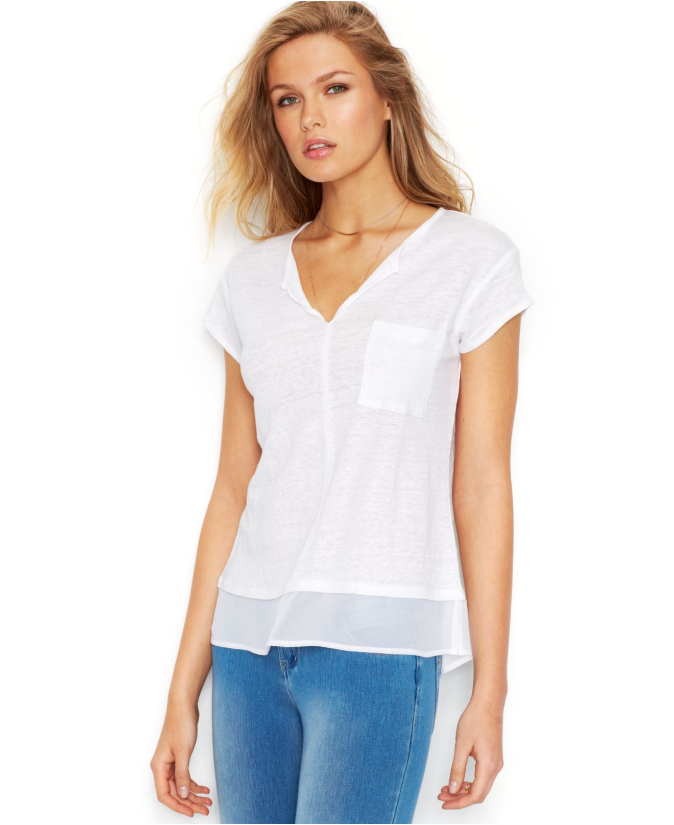 Sanctuary Short-sleeve Layered-look Top in White - Save 29% | Lyst