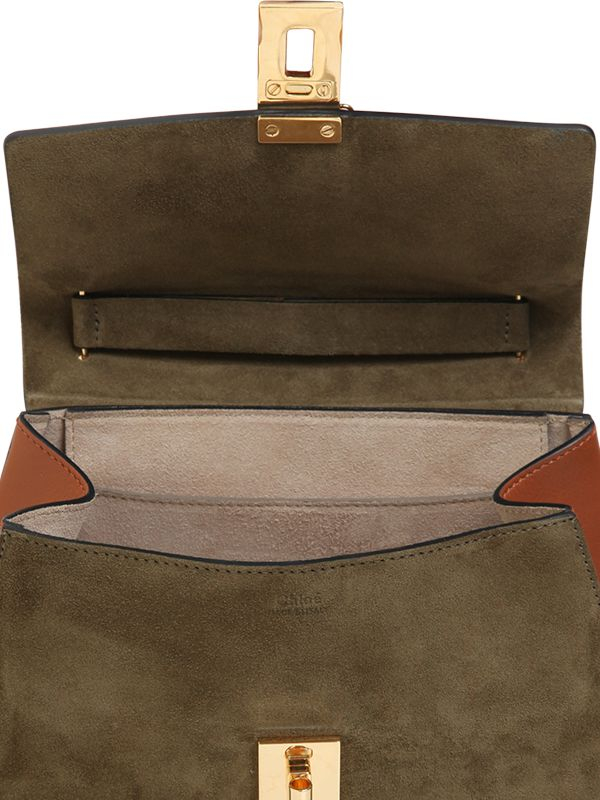 Chlo Small Drew Suede \u0026amp; Leather Shoulder Bag in Green (BROWN) | Lyst