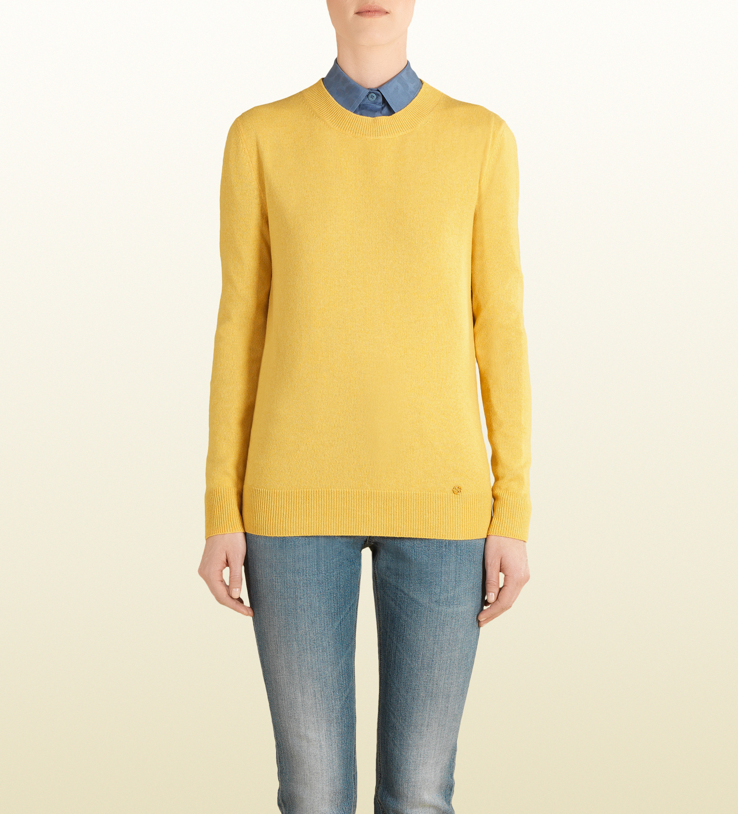 Gucci Yellow Cashmere Sweater in Yellow for Men | Lyst