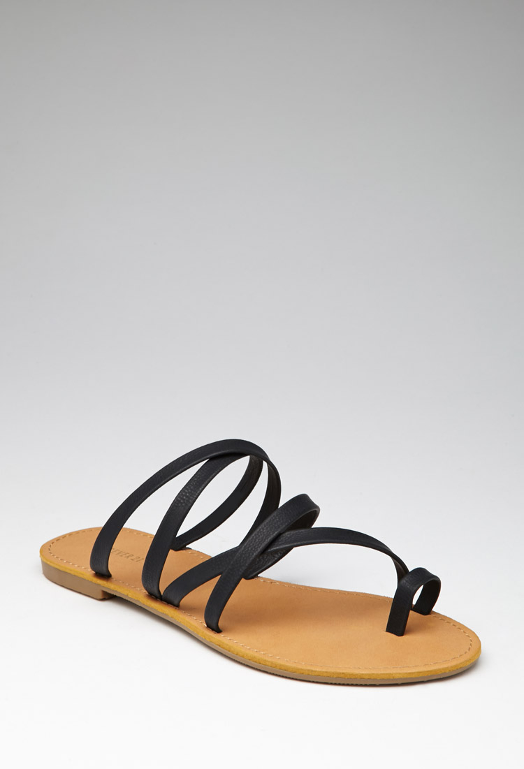 black sandals toe loop